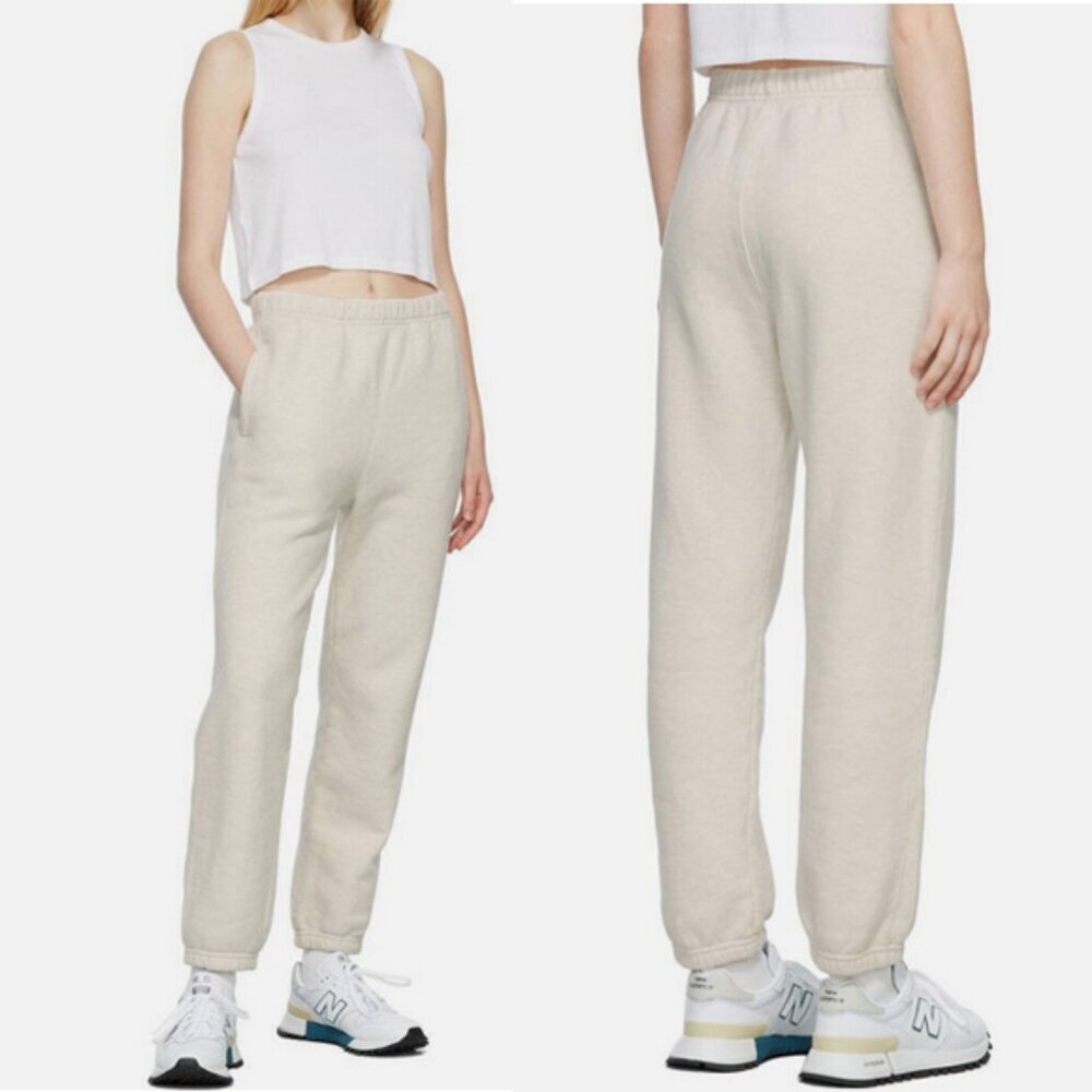 Agolde Kelby Oatmeal Heather Jogger Sweatpants Sz S Casual 97% Cotton Warm